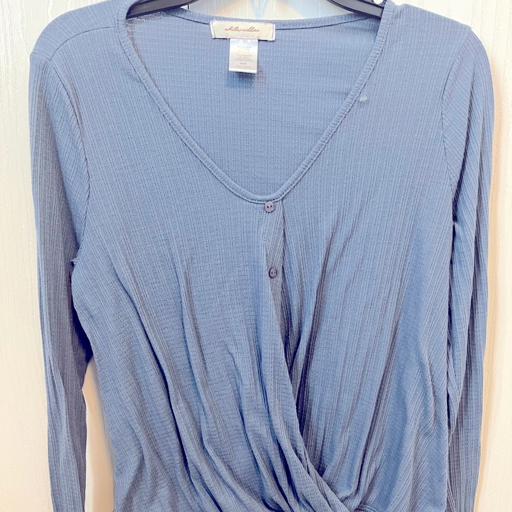 White Willow Blue Top with Crossover